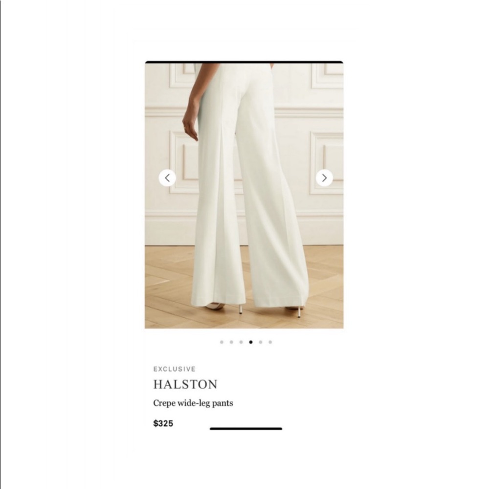 Halston's high-rise wide leg ivory pants